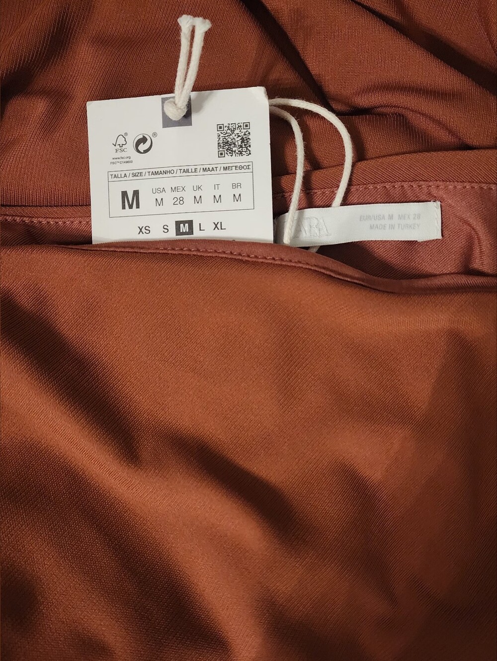 ZARA NWT One Shoulder Asymmetrical Zipper Detail Midi Dress Camel Brown - Size M - Picture 7 of 8
